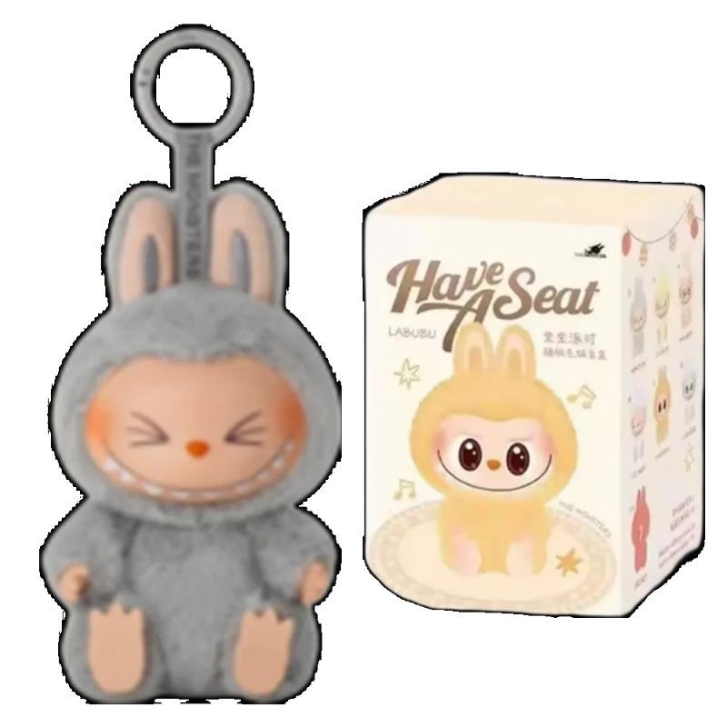 Oryginalny Popmart Labubu V1 V2 V3 Heartbeat Macaron Have A Seat