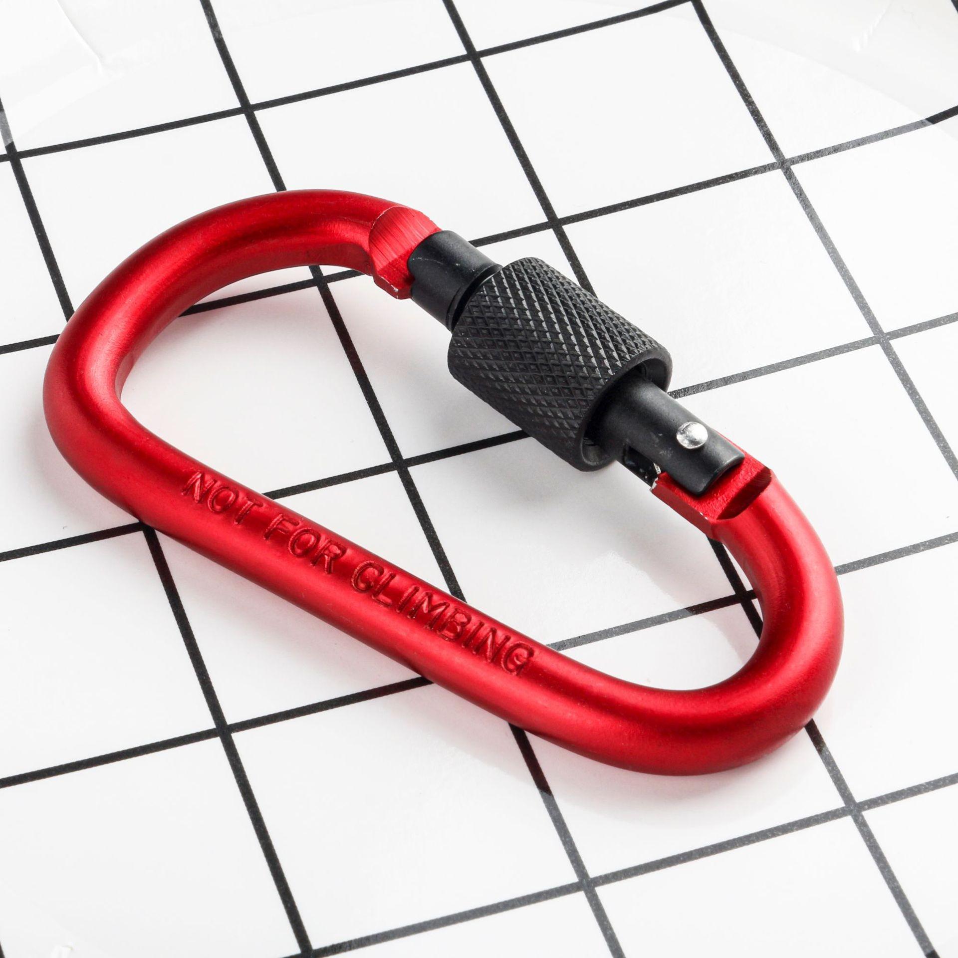 Bold 8CM Aluminum Carabiner with Lock D-ring Snap Hook Nut Buckle