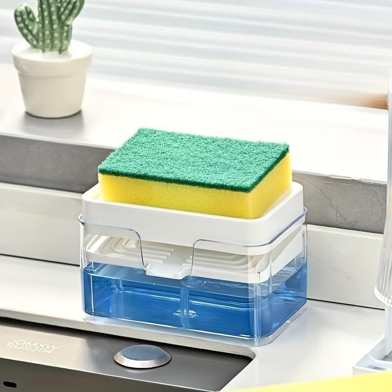 2-In-1 Soap Dispenser Bottle For Detergent Liquid Kitchen Dish Soap Dispenser Kitchen Sponge Dispenser Manual Soap Pump