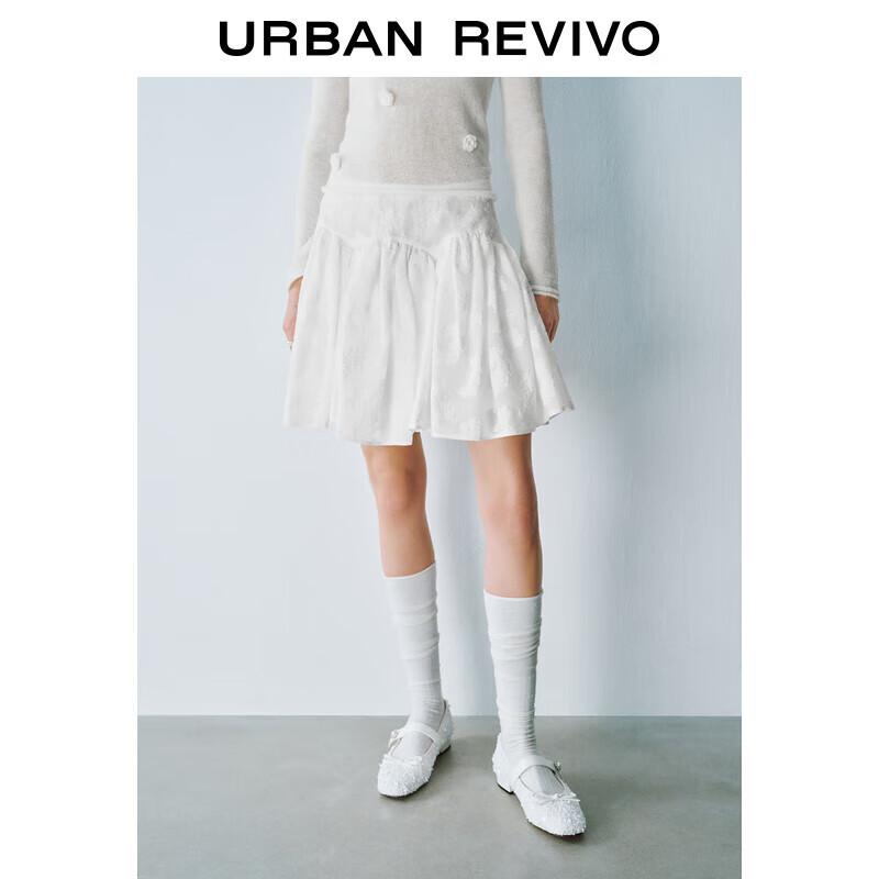 UR 2025 Spring Ballet Jacquard Puffy Mini Skirt