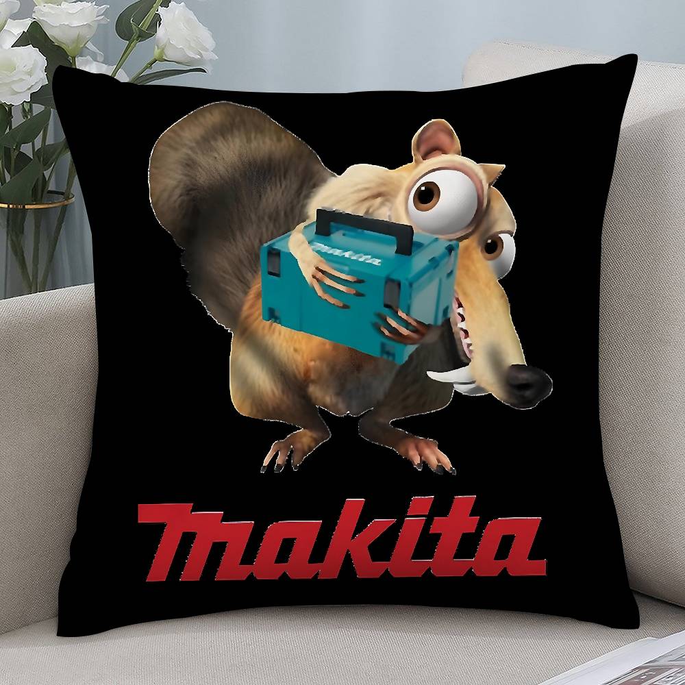 Cool Funny M-Makitas Pillow Case Short plush Double-sided Print Square Throw Pillow Covers Sofa Home Cushion Decor