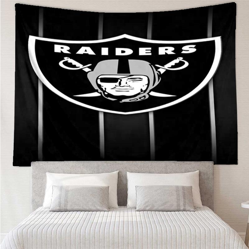 1PC Raiders Team Spirit Printed Tapestry Room Decoration Wall Hanging for Living Room Bedroom, dormitory, Birthday and Christmas gifts