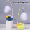 Funny Tumbler Toys for Cat Bite Resistant Removable Turntable Plush Feathers Cat Toy Interactive Cat Teasing Stick with Cat Mint
