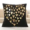Love Christmas Style Black Soft Fabric Gold Print Pillowcase Home Hotel Bedding Room Decoration Pillowcase 45cm*45cm