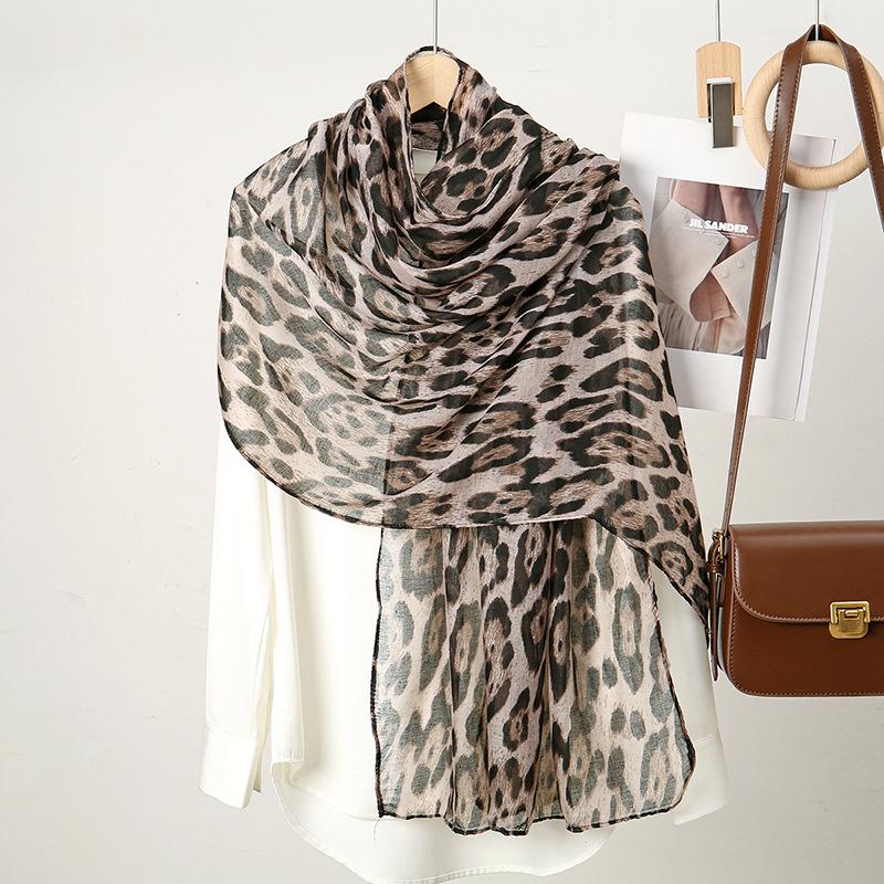 New Fashion Commuter Floral Print Versatile High-quality Balinese Yarn Cotton Linen Feel Women's Soft Scarf Sun Protection