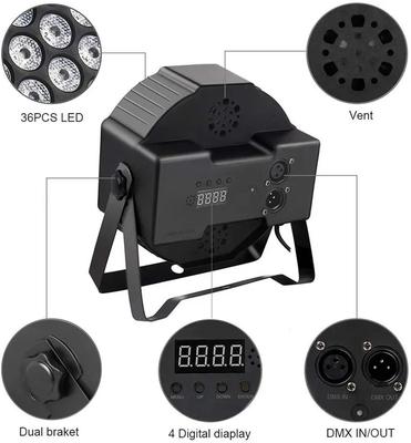 36W RGB LED Stage Par Light with DMX512 Effect Sound Activated Colorful Disco DJ Lighting for Christmas Party Club Wedding Bar