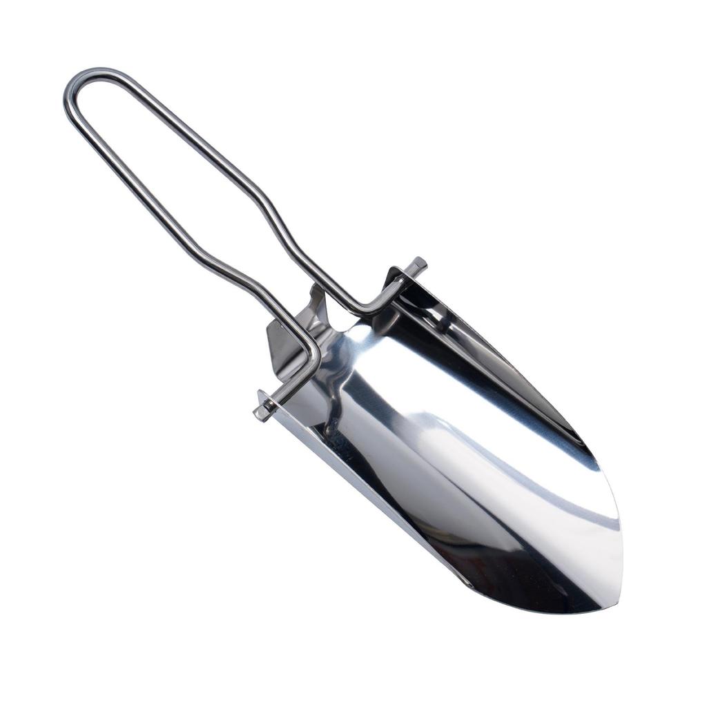 Folding Stainless Steel Garden Shovel for Worms, Mud, and Sand
