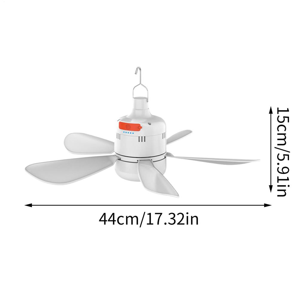 Silent 5 Leaves Type-C Interface Ceiling Canopy Fan With Remote Control Adjustable Speed Cooling Device For Outdoor Camping