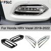 ABS Chrome Fog Light Lamp Frame Trim Cover, Front Bumper Headlight Detector Stick Decor For Honda HRV HR-V Vezel -