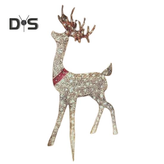 Christmas Lighted Reindeer Decorations Glowing Plastic Deer Ornaments with LED Lights for Indoor Outdoor Holiday Display