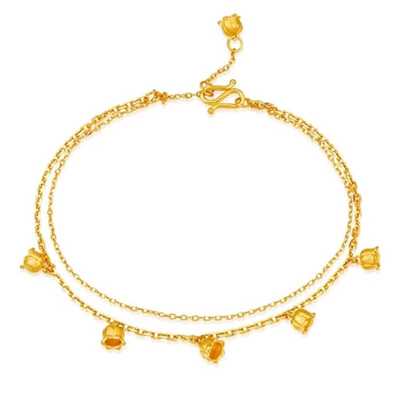 

Douyin Brass Gold-Plated Lily of the Valley Bracelet - Qixi Festival Gift for Lovers