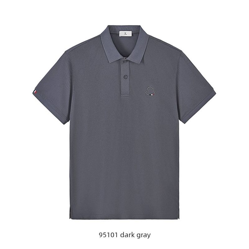 American Casual Embroidery Lapel Knitted Light Luxury Polo Shirt Men's Short Sleeve Summer Collar T-shirt Foreign Trade Men's T-shirt
