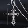 Vintage Hip Hop Sweater Chain Necklace: Flaming Cross Pendant Unisex.