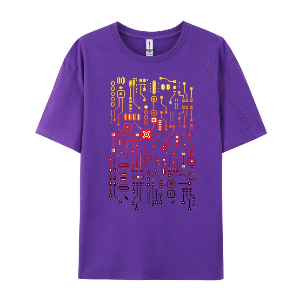 Engineer Computer Circuit Board Engineering Cpu Binary Streetwear Men Short Sleeve Tee Slogan T-shirt