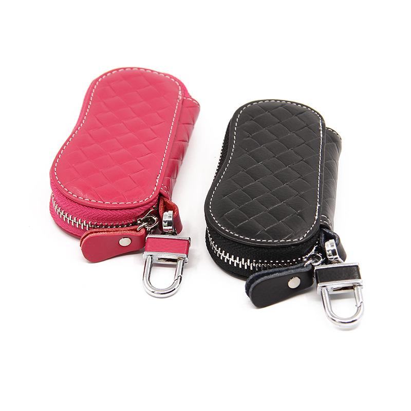 Genuine Leather Car Key Bag - Women's/Men's Waist-Hanging Zipper Key Case