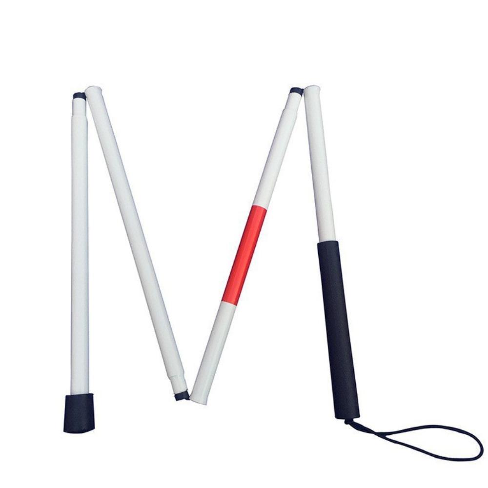 Складная трость-указка из алюминиевого сплава, отражающая, белая и красная, складная трость для ходьбы, нескользящая трость для ходьбы