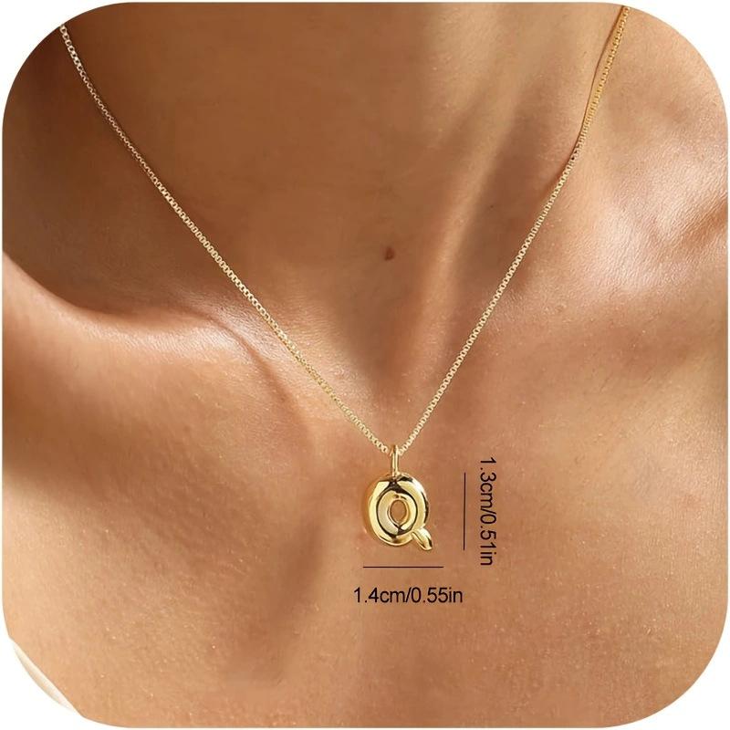 CARLIDANA New Female Pendant Chubby Mini Bubble Letters Stainless Steel Gold Plated 26 English Alphabet Letter Fashion Woman