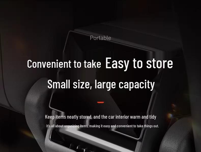 Suitable for Tesla Model Y Armrest Box Rear Storage Organizer and Car Trash Bin