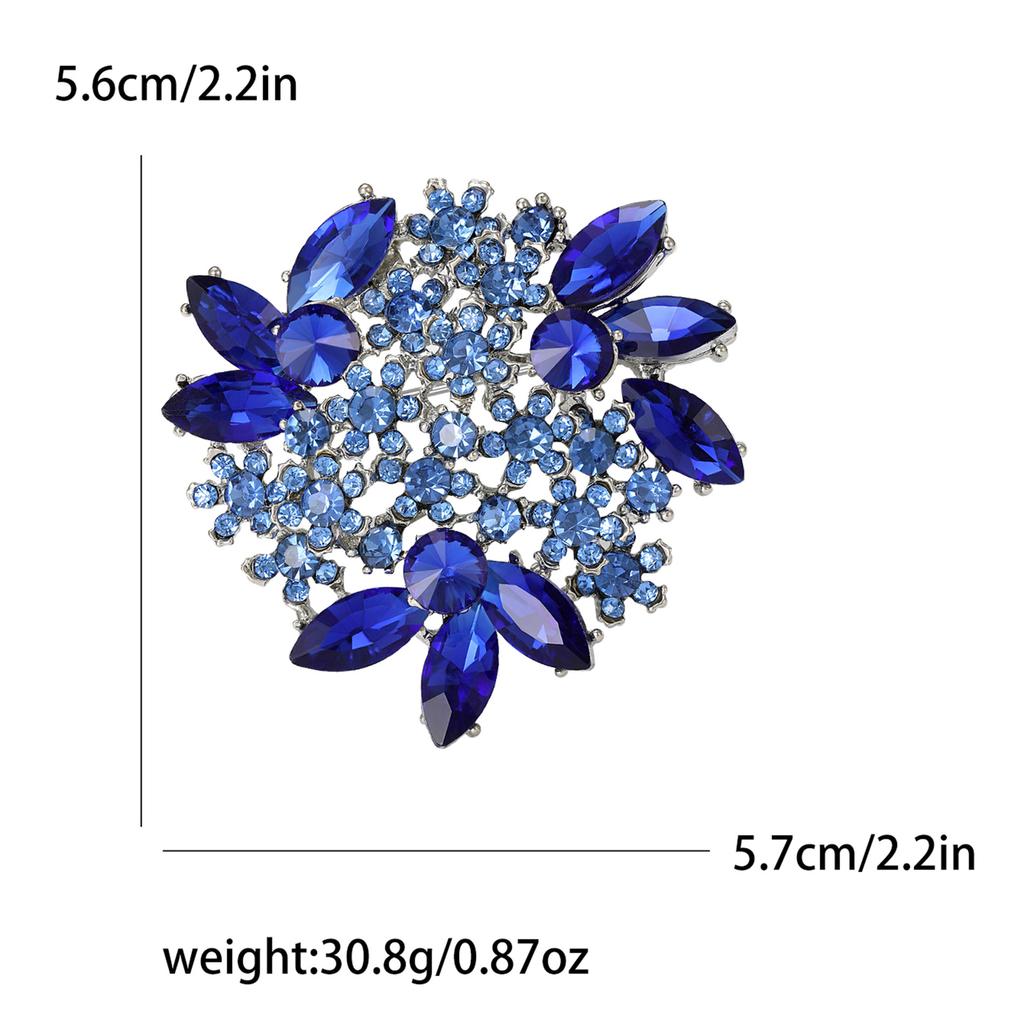 Simple Cold Wind Brooch, Alloy Diamond-Encrusted Flower Fashion Brooch Sweater Temperament Shawl Buckle Pin