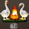 Creative Goose Shape Night Light Socket Light Resin Bonfire Atmosphere Light Bedroom Bar Decoration Led Night Light