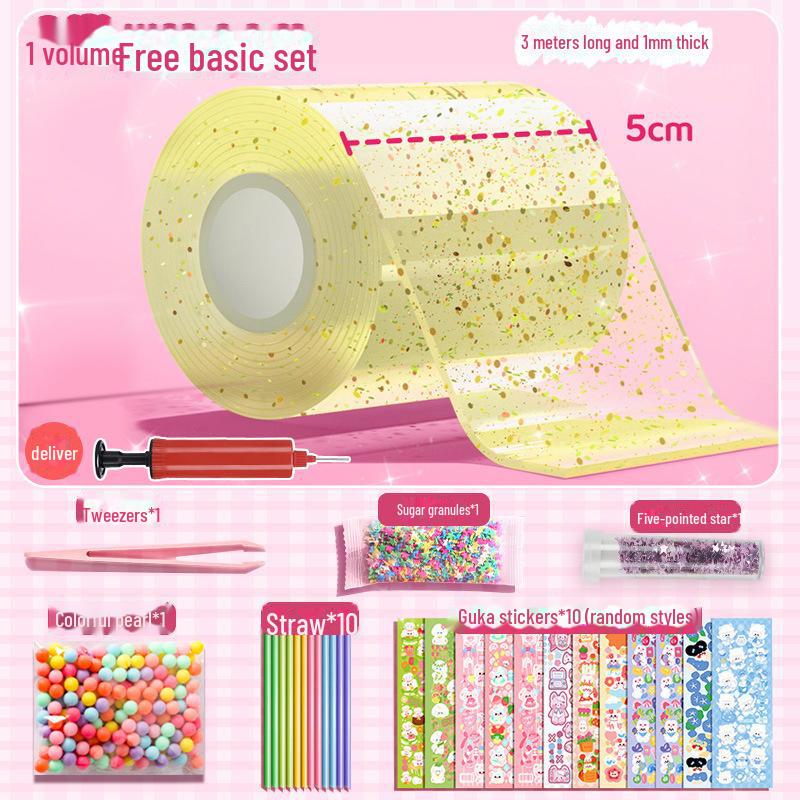 Nano Glue DIY Bubble Blowing Kit with Strong Sticky Double-Sided Tape and Decompression Toy