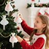Ballet Mouse Doll Christmas Ornament Plush Ballet Dancer Hanging Pendant Home Figurine For Xmas Tree Holiday Party Decoration