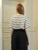 MUSE BY ROSE Bianca Striped Top (White)