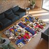 Construction Vehicles Theme Crystal Velvet Rug Personalized Custom Name Text Soft Floor Mat Home Decor