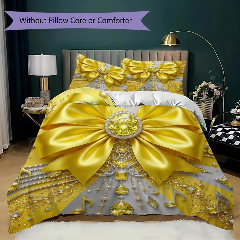 Baroque Gold Icon Pattern Bedding Uilt Set Uilt Cover Pillowcase Home Decoration Birthday Gift (1 * Duvet Cover + 2 * Pillowcase Without Core)