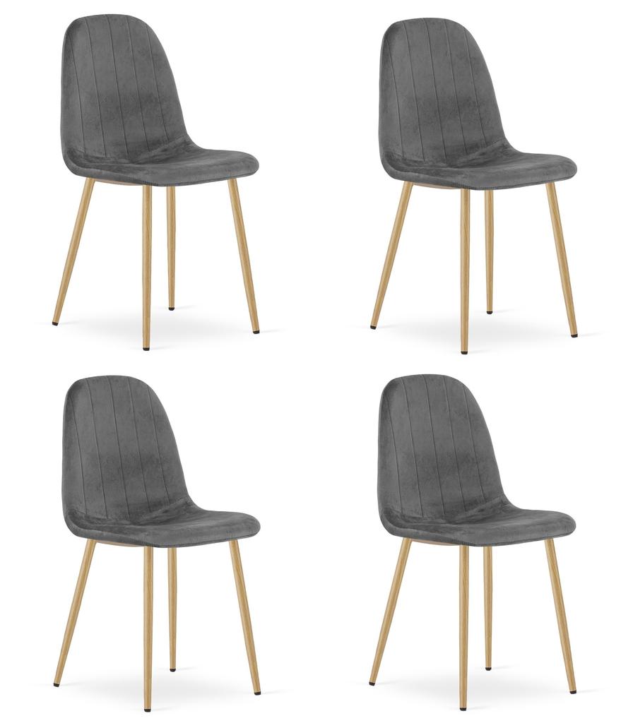 PADVA Chair - Dark Grey Velvet / Oak Legs X 4