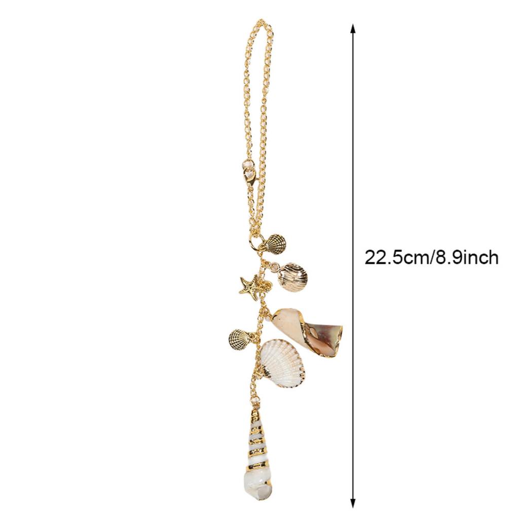 Sea Shells Car Decor Cute Coastal Hanging Charm for Rear View Mirror Boho Beach Themed Car Accessories Starfish Conchas Ornament Pendant