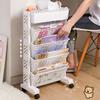 Movable Multi-Layer Bookshelf 5/6 Layers Table Side Storage Basket  Bookstore