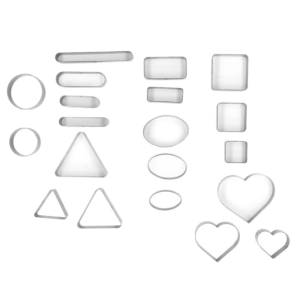 20PCS Leather Die Cutter Round Quadrate Hearts Leather Cutting Dies High Carbon Steel Punching Die Set for Cut Leather