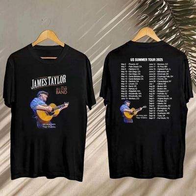 T-shirt Tournée d'Été 2025 de James Taylor, T-shirt Unisexe Concert 2025 de James Taylor