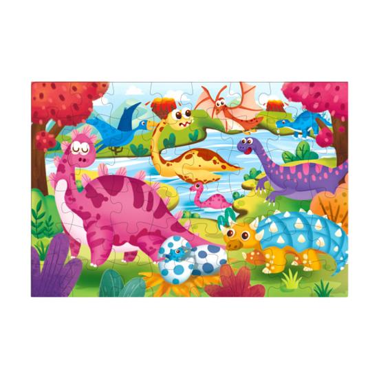24/48/60Pcs/Set Cartoon Jigsaw Puzzle Toy Animal Vehicle Dinosaur Preschool Leaning Puzzle Game Toddlers Boys