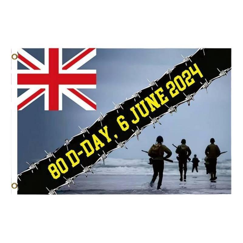 

Years 80 Dday Landings 6th June 19442024 Commemorative 90x150cm Flag Army Uk 2024-150*90cm