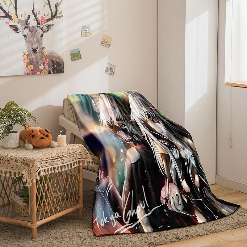 Tokyo Ghoul Series Flannel Blanket 3D Printed Sofa Blanket Thickened Blanket
