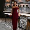 Women's Slim-fit Split Dress Sexy One-shoulder Long Dress