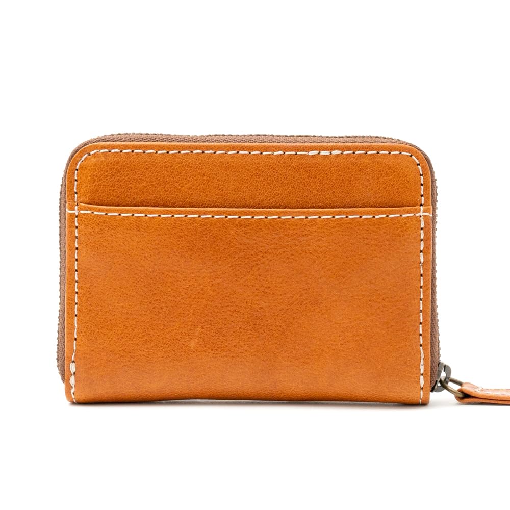 [e-mono] Genuine Leather Coin Purse with Skimming Prevention, Tochigi Leather, Men's Coin Case with Round Zipper, Women's Cowhide Leather, Handmade