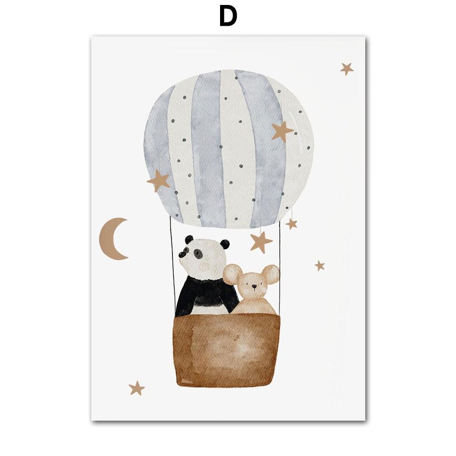 Cute Boho Animal Bear Hedgehog Koala Bee Rabbit Nursery Wall Art Canvas  Poster And Prints Baby Kids Room Decor