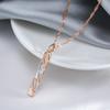 Fashion Geometric Hollow Zircon Pendant Necklace  Rose Gold And  Dichroic Plating Wedding Daily Fine Jewelry Gift