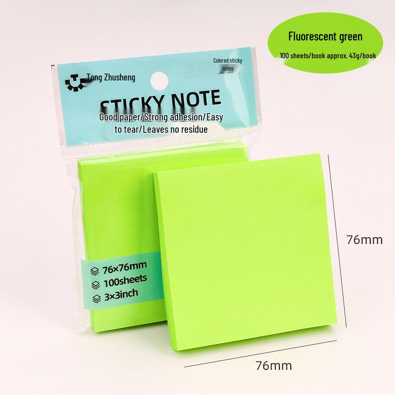 Multicolor Sticky Notes: Creative Fluorescent Memo Pads with Reusable Adhesive for Students