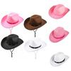 Pink Denim Cowboy Hat With Metal Rivets For Festival And Themed Events