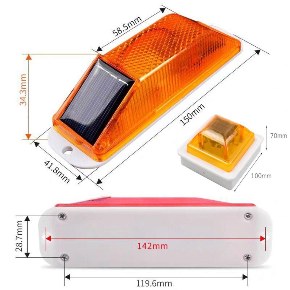 Durable Rechargeable LED Solar Strobe Warning Lamp Waterproof Reflective Solar Guardrail Light Outdoor Flashing Deck Lights
