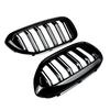 Glossy Black Dual Lines Racing Grills Compatible with BMW 5 Series G30 G31 530i 540i 2017-2020 Front Kidney Grille Aftermarket