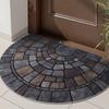 Unique Soft Half-Circle Door Mat Absorbent Home Decor Semi-Round Entry Mat Non-Slip Floor Mat Indoor Use