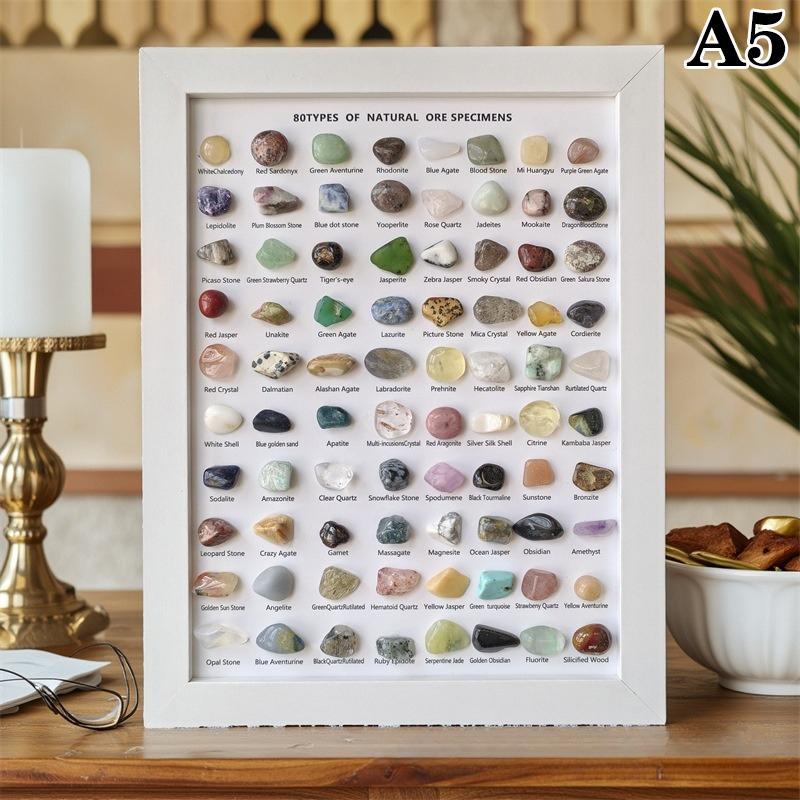 80 Kinds Of Natural Mineral Ores Specimens: Crystal, Agate, Fluorite, Etc. For Home Decoration Gifts For Relatives And Friends