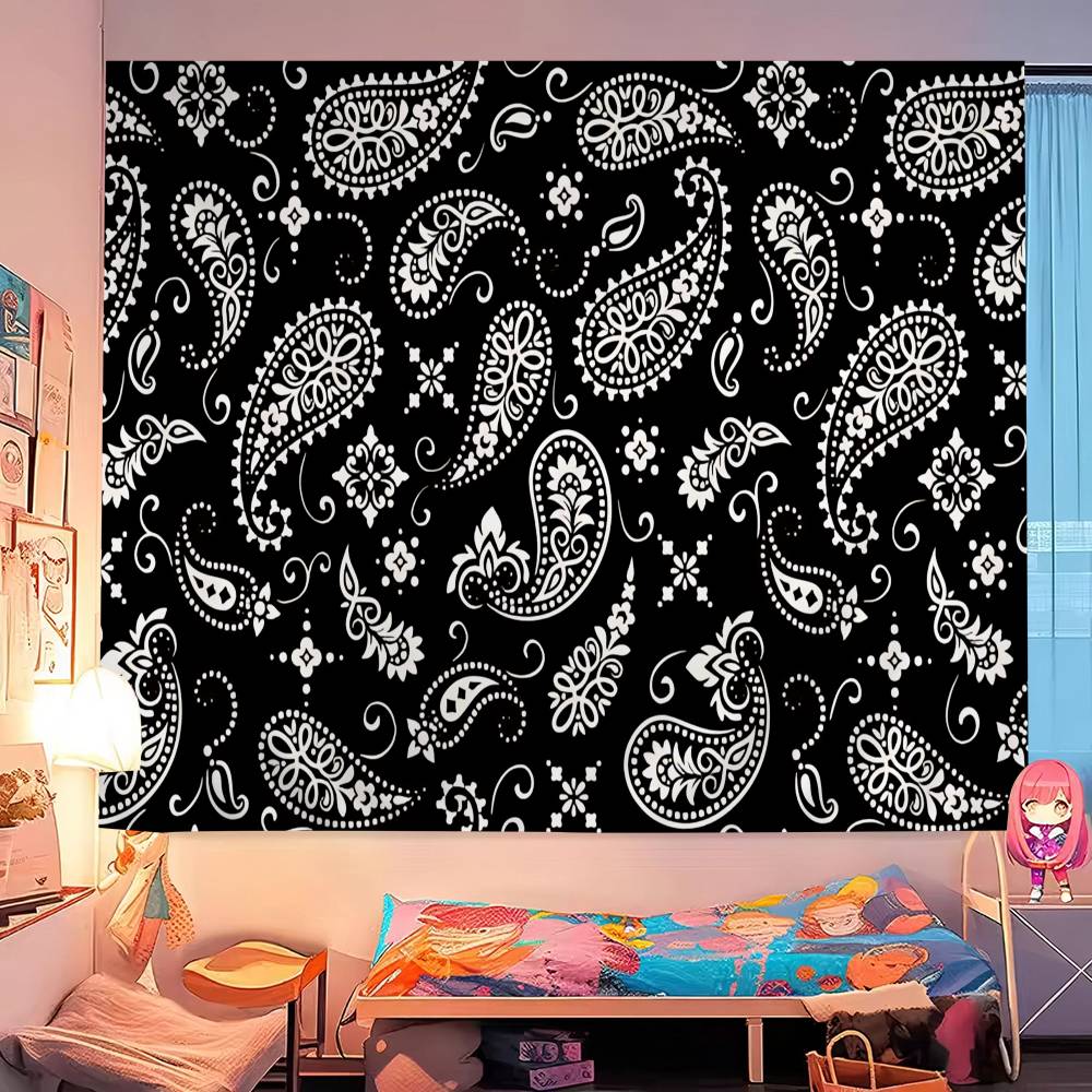 Bandana Pattern Hanging Bohemian Tapestry Bohemian Wall Tapestries Mandala Kawaii Room Decor