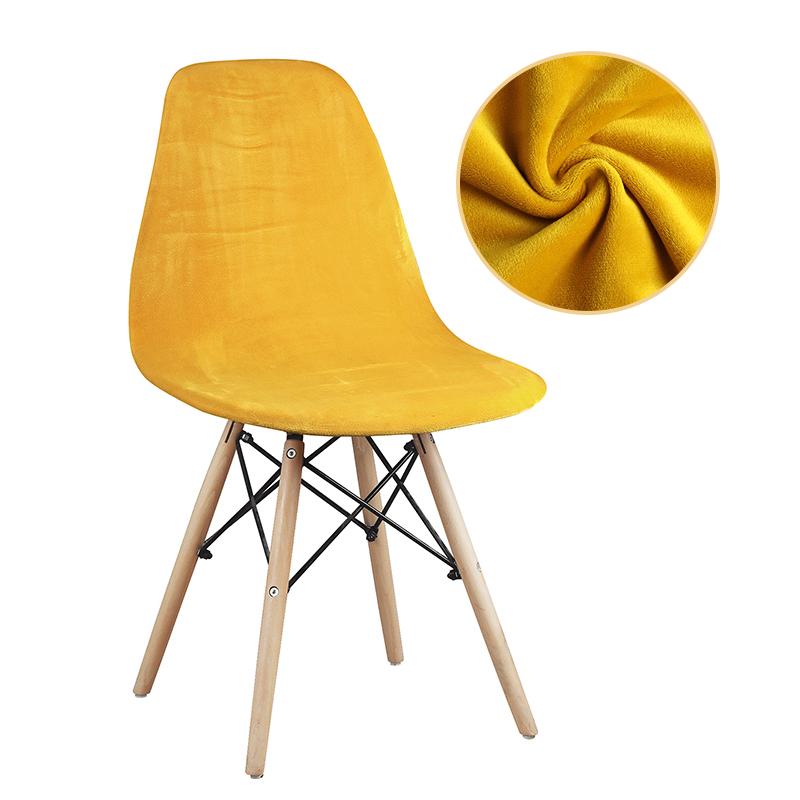 Velvet And Polar Fleece Fabric Shell Chair Cover Stretch Scandinavian Chair Covers Dining Seat Cover For Hotel Home Living Room