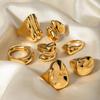 18K Gold Stainless Steel Polished Ring: European & American Fashion, High-End Non-Fading Women's Jewelry